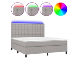 Box Spring Bed, Box Spring Beds Vidaxl Cinzeto Tecido (160 X 200 Cm)