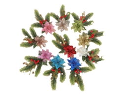 Laxiscreed Pacote Com 10 Decorações De Natal Para Árvores E Caixas Com Flores Vermelhas