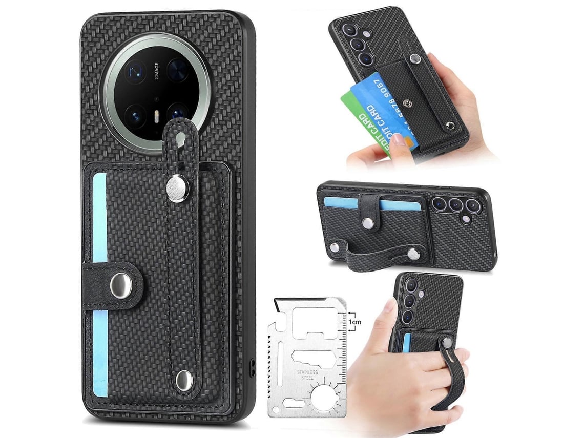 Capa Traseira Para Celular Com Suporte Para Cartão E Faca Para Ferramentas