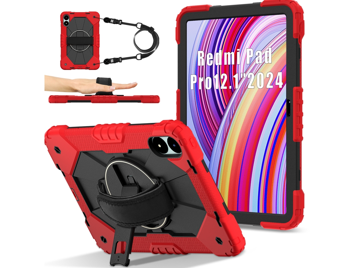 Capa Protetora Anti-queda Para- Vermelho E Preto - Redmi Pad 2 De 11 Polegadas (2025)