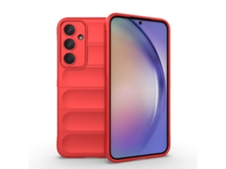 Capa Halinuia Para Samsung Galaxy A35 5g Magic Shield Tpu Flanela Vermelha (proteção Integral, Interior Em Flanela)