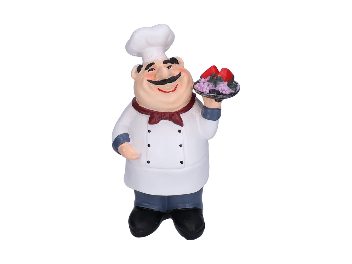 Estátua de Chef Decoração Resina para Cozinha Cafeteria Sala de Estar