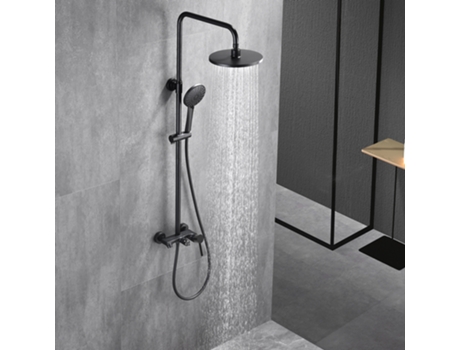 Coluna Monocomando Redondo Osl Preto 3 Vias 96-136 Cm