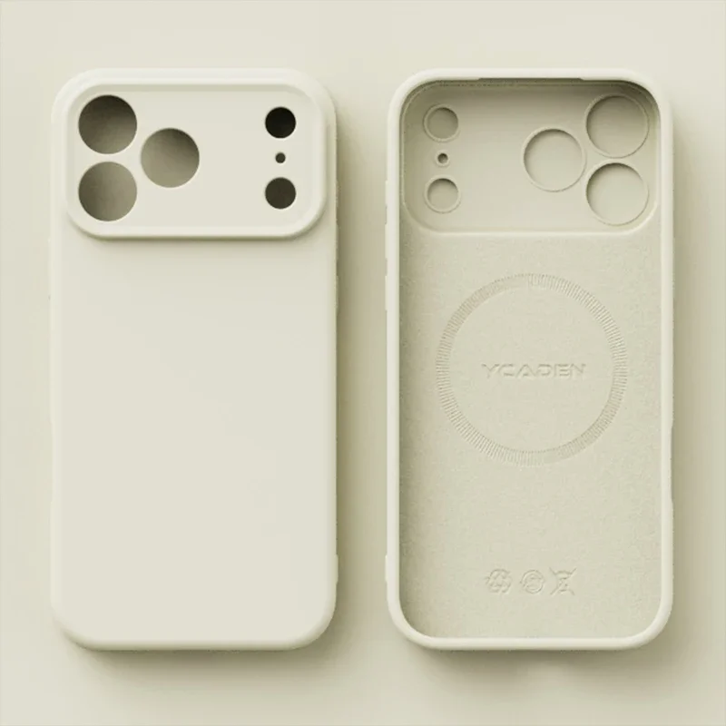 (branco 12pro) Capa Magnética Original Em Silicone Líquido Para Celular, Compatível Com Carregamento Sem Fio.