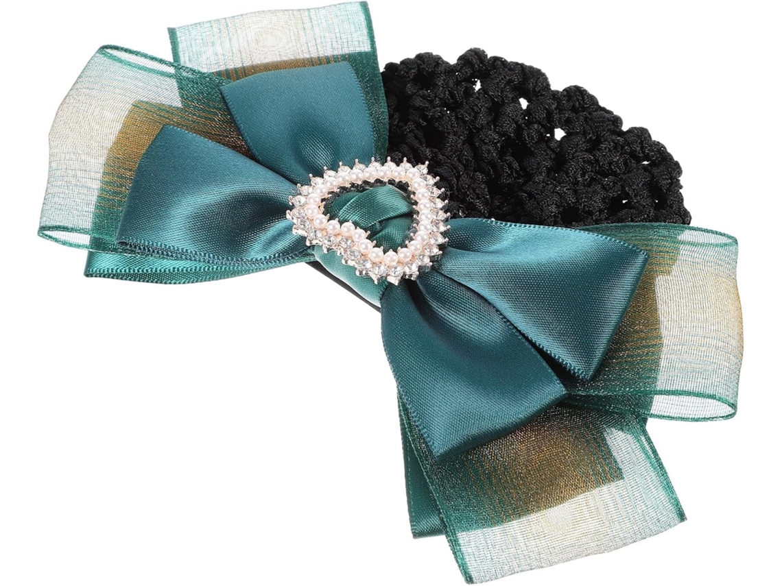 Presilha De Cabelo Para Coques, Rede De Tecido Verde Leve, Fácil De Usar.