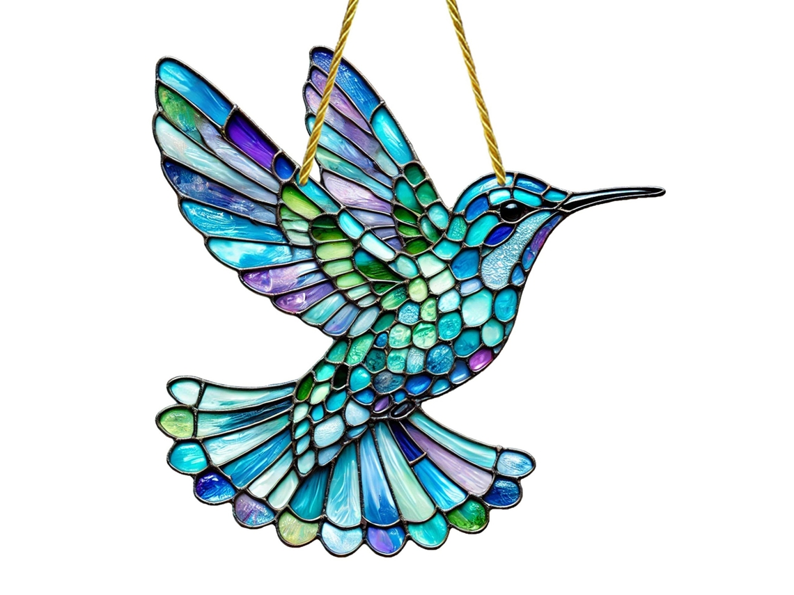 Laxiscreed Pássaro Hummingbird Azul Gelo Para Decoração De Janela E Varanda Em Acrílico Colorido