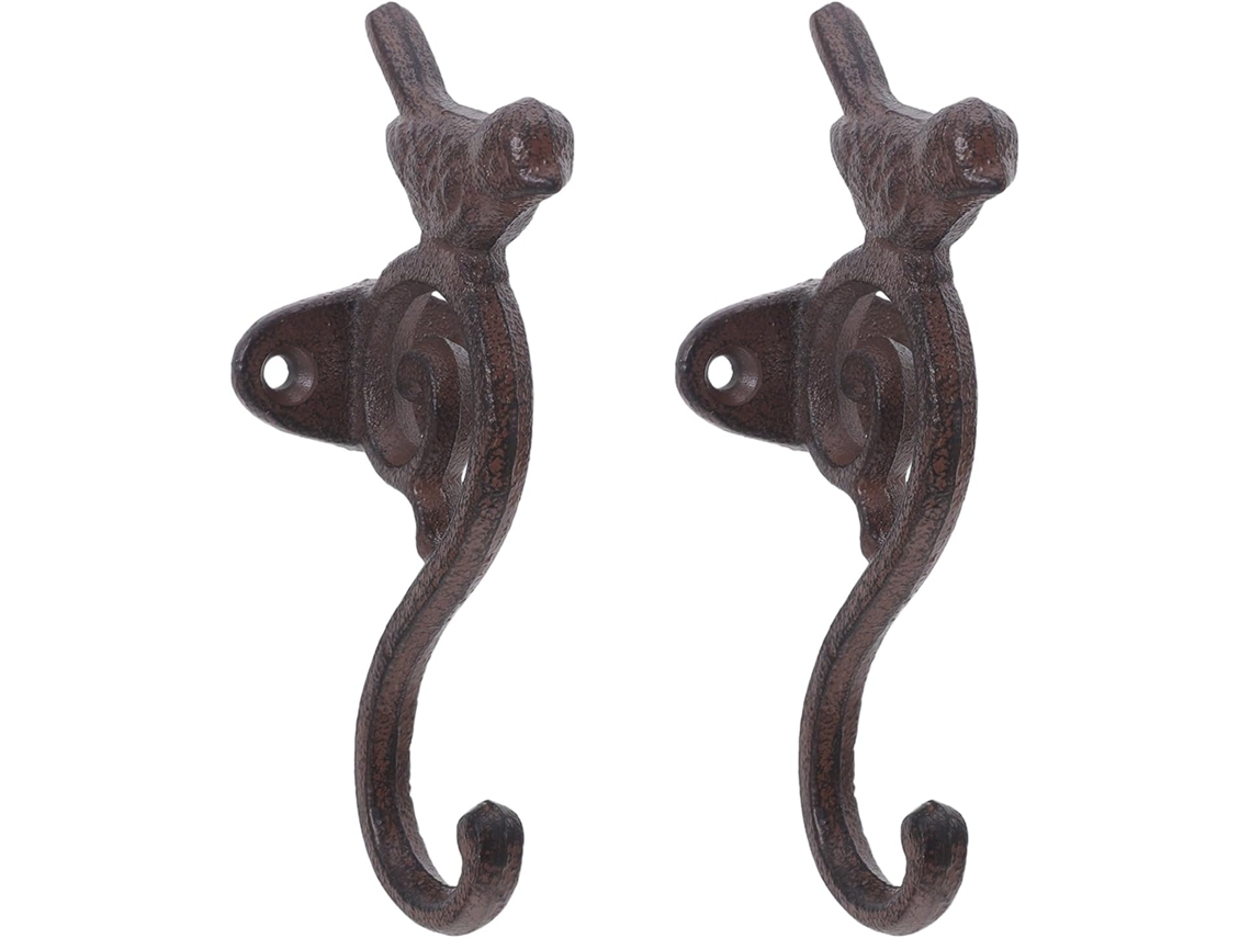 Toddmomy Conjunto De 2-ganchos Parede Vintage Em Ferro Fundido Com Formato Pássaro Cabides Rústicos Metal Para Casacos