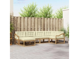 Vidaxl Conjunto De Sofás Para Exterior 5 Unid. Branco E Creme