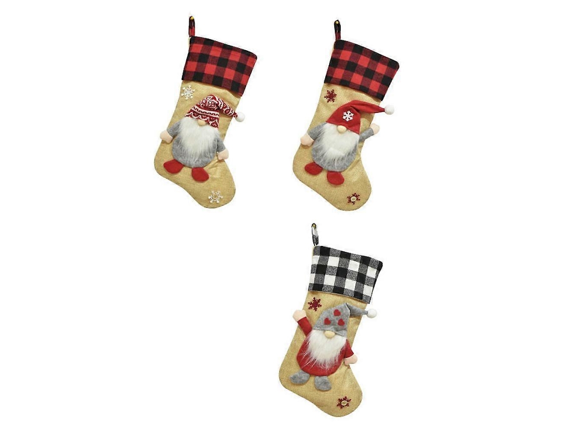 Meias De Natal Qqdd De 2 Peças, Meias De Natal Exclusivas De Gnomos 3d, Meias De Papai Noel Penduradas Para Lareira Olysi Shop