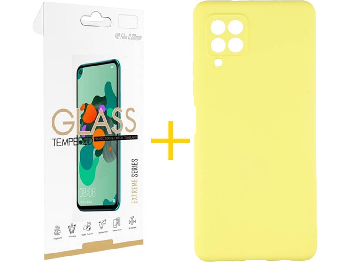 Capa e Película Samsung A12 5G SKYHE 3822 Amarelo