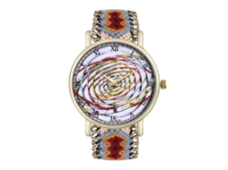 Reloj De Cuarzo Con Correa De Lana Moda Dial Redondo Unisex Pulsera