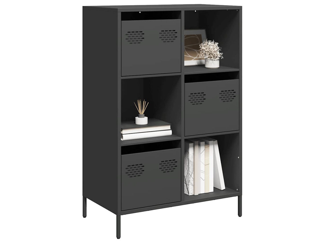Vidaxl Móvel Alto 68x39x103,5 Cm Aço Preto