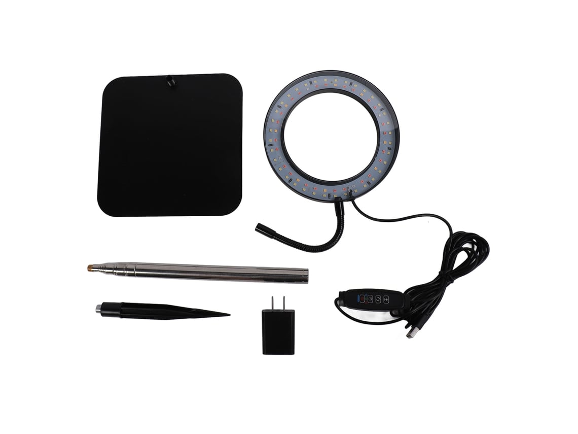 Lâmpada de crescimento de plantas de pé com timer dimmable espectro completo 6 polegadas usb preta S/MARCA