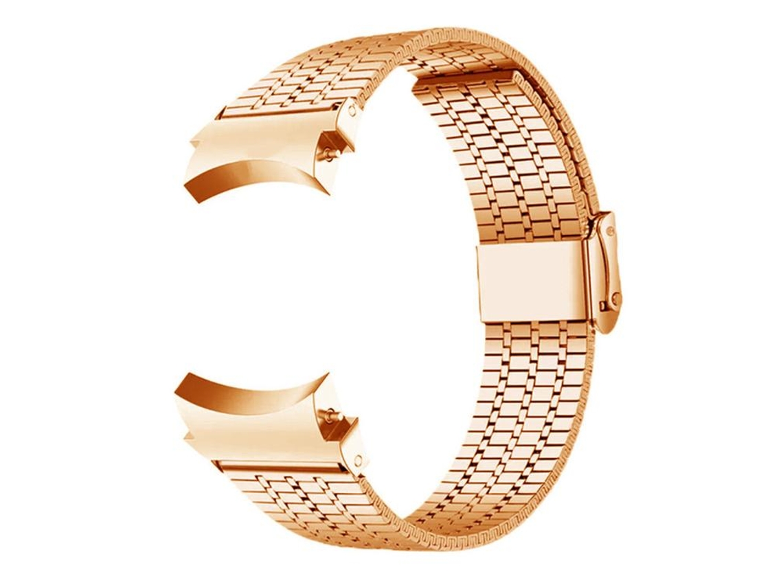 Bracelete para Samsung Galaxy Watch 7/6/5/4 XIAOMOYU em aço inoxidável com fivela ouro rosa