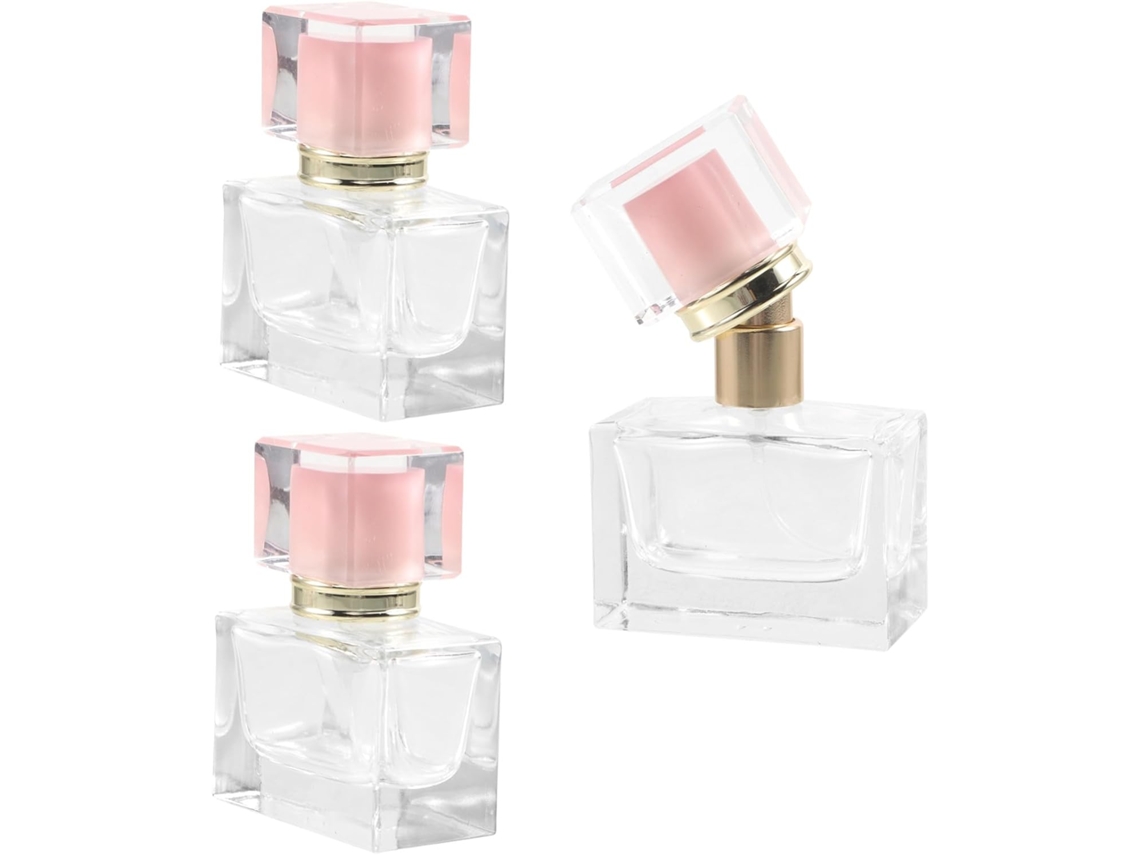 De 3 Frascos De Vidro Transparente Recarregáveis Com Spray, À Prova De Vazamentos, Com Borrifador Fino Para Produtos Aromáticos E