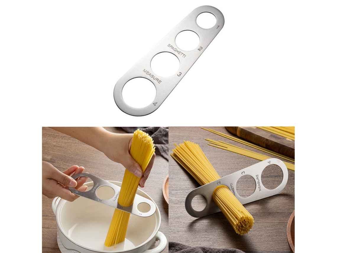 Medidor Massa Esparguete - Medidor Massa - Separador Massa - Aço Inoxidável - Prateado - 18 Cm