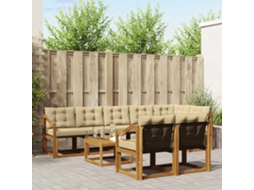 Vidaxl Conjunto De Sofás Para Exterior 9 Unid. Natural E Bege