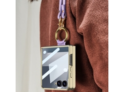 Capa Para Samsung Galaxy Z Flip 7 Anel Vidro Temperado Total Roxo Czhhmart