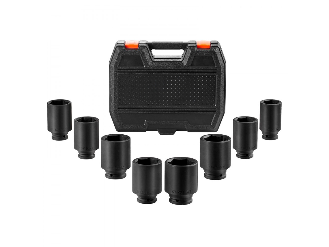 Conjunto De Ferramentas De Impacto E Soquetes Profundos Tekmaquinas Para Manutenção Automóvel