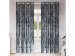 Vidaxl Cortinas De Veludo 2 Unid. Cinza Prata 225 X 140 Cm Veludo