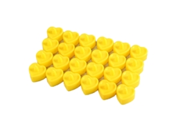 Conjunto de 24 velas de LED em formato de coração, com câmara inodora e controle remoto, para decoração de casa (amarelo).