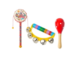 Conjunto de Chocalho de Madeira para Bebê3 Peças 6 12 Meses, Desenvolve a Pegada CZHHMART