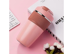 Taza de Café com Tampa Estanca para Bebidas Quentes e Frias 480ml (rosa)
