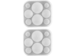 2026 molde de Silicona para Joyería Mini Domo Diamante para Resina Polvo Arcilla Diy Artículos Creativos Blanco 2 Piezas