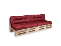 Almofada Para Paletes Conjunto Poliéster Bananair 120x80cm/120x40cm Vermelho