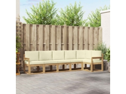 Vidaxl Conjunto De Sofás Para Exterior 6 Unid. Branco E Creme