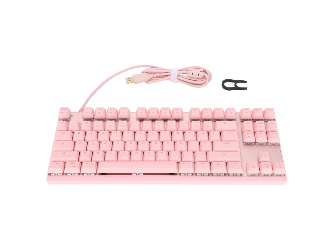 Teclado mecânico para jogos Omni-2026, 87 teclas, switches azuis/rosa/RGB, USB, durável, 50 milhões de cliques, para PC