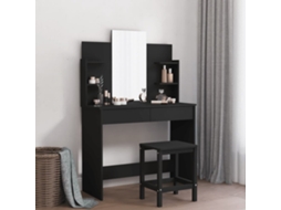 Vidaxl Toucador Com Espelho 96x39x142 Cm Preto