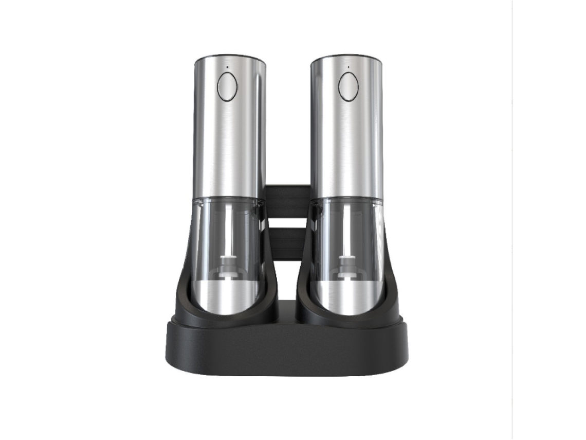 Moedor Elétrico de Sal e Pimenta, com Ajuste Moagem por Núcleo Cerâmica, Recarregável Luz Led para Maior Precisão. AQUAFORGE