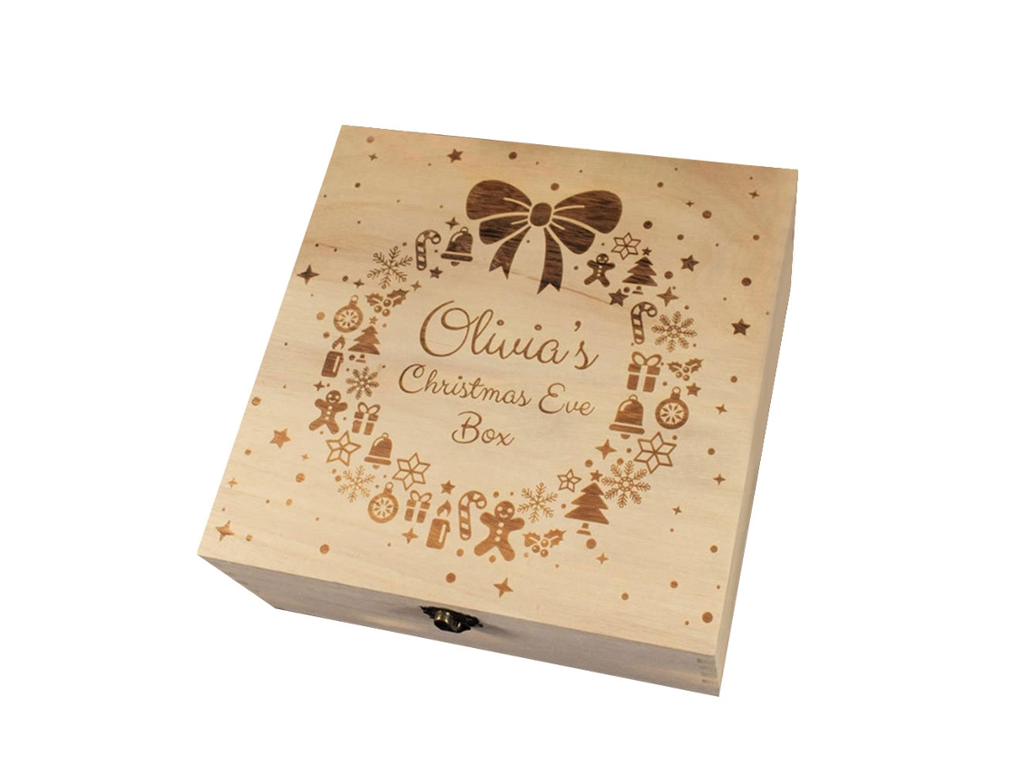 Laxiscreed Caixa De Madeira Personalizável Para Presentes E Armazenamento De Maçãs De Natal