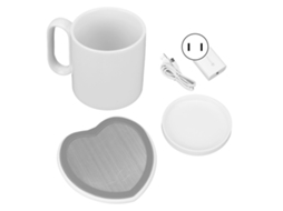 Aquecedor de caneca elétrico em formato de coração com 2 configurações de temperatura constante para café, chá e leite. Inclui caneca.