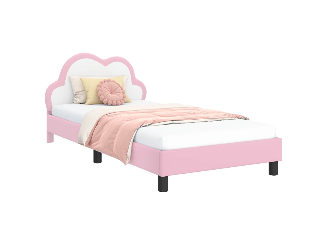 Estrutura de Cama Infantil com Cabeceira Rosa 90 X 200 Cm Pu SYFAX