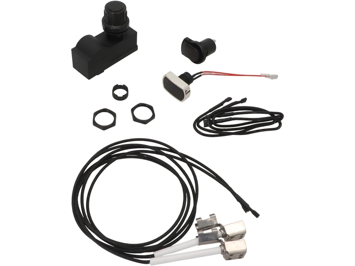 Kit Com 2 Tomadas, Interruptor De Botão E Eletrodos Para Churrasqueiras A Gás