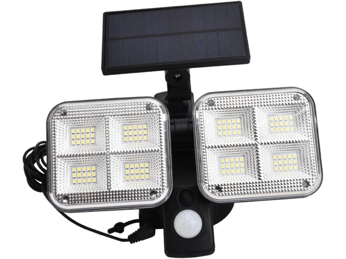 Luminária De Parede Solar Com 120 Leds Para , Feita Em Abs E Com Classificação Ip65 À Prova Dágua. Gokoco