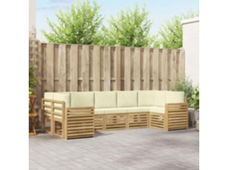 Vidaxl Conjunto De Sofás Para Exterior 7 Unid. Branco E Creme