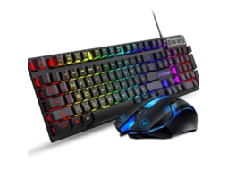 Lurelia Conjunto Teclado E Rato Com Fio, Mecânico, Gaming, Retro