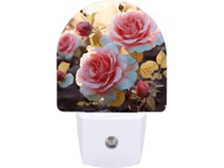 Luminária Led Quarto, Banheiro, Corredor, Luz Noturna, Design De Flores Silvestres Com Estampa Rosas, Com Sensor