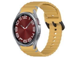 Pulseira De Silicone Preta Com Fivela E Textura Ondulada.