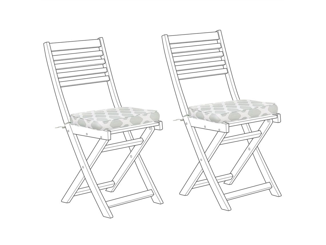 Conjunto De 2 Almofadas Para Cadeira De Jardim Fiji 29 X 38 Cm Verde Menta