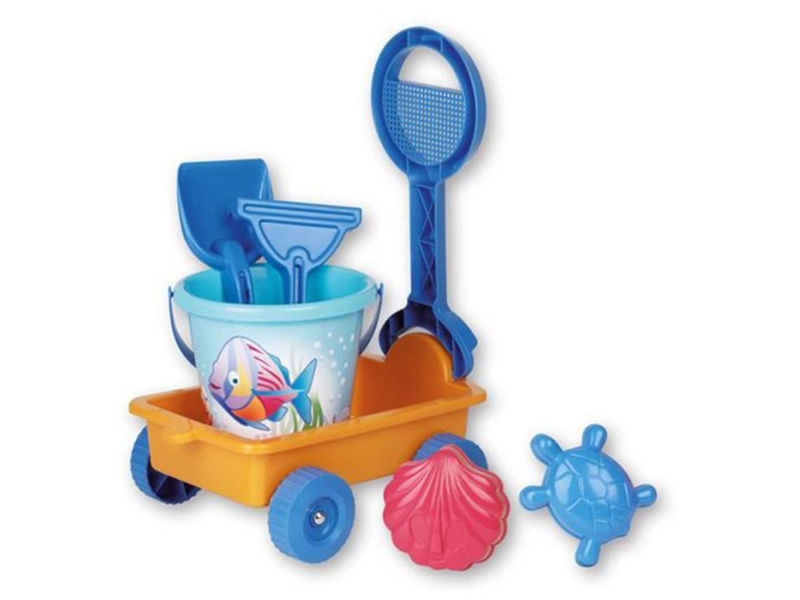 Carrinho De Praia Androni Giocattoli 31 Cm 6 Peças Cabo Prático Misturado