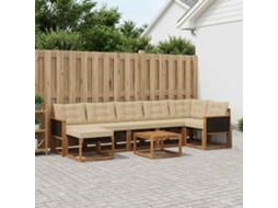 Vidaxl Conjunto De Sofás Para Exterior 8 Unid. Natural E Bege