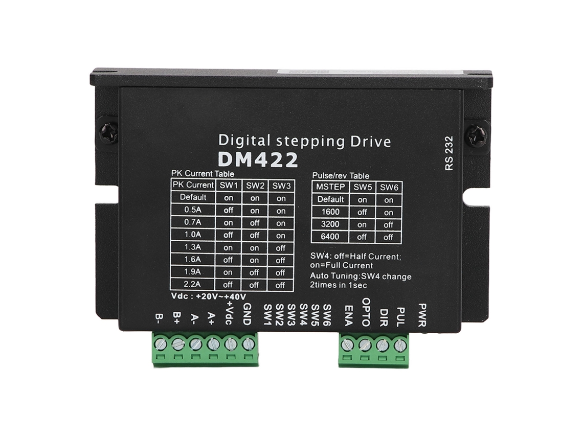 Controlador De Motor De Passo Dm422 Driver Digital 2 Fases 2.2a 20-40vdc Placa De Controle