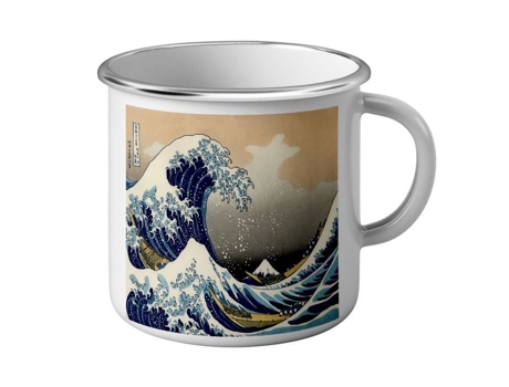 Caneca - FABULOUS BIJOUX - Hokusai Kanagawa - Metal esmaltado - Inquebrável - Compatível com máquina de lavar louça