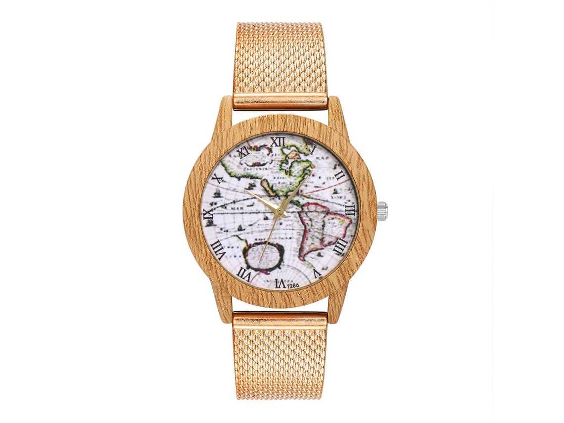 Relógio de pulso de quartzo com pulseira de silicone simples para homens e mulheres (ouro rosa)