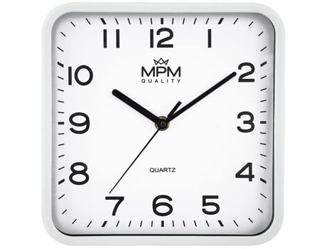 Relógio De Parede Qualidade Mpm 10201 01051 Plástico Branco Quartzo Quadrado Mpm Quality