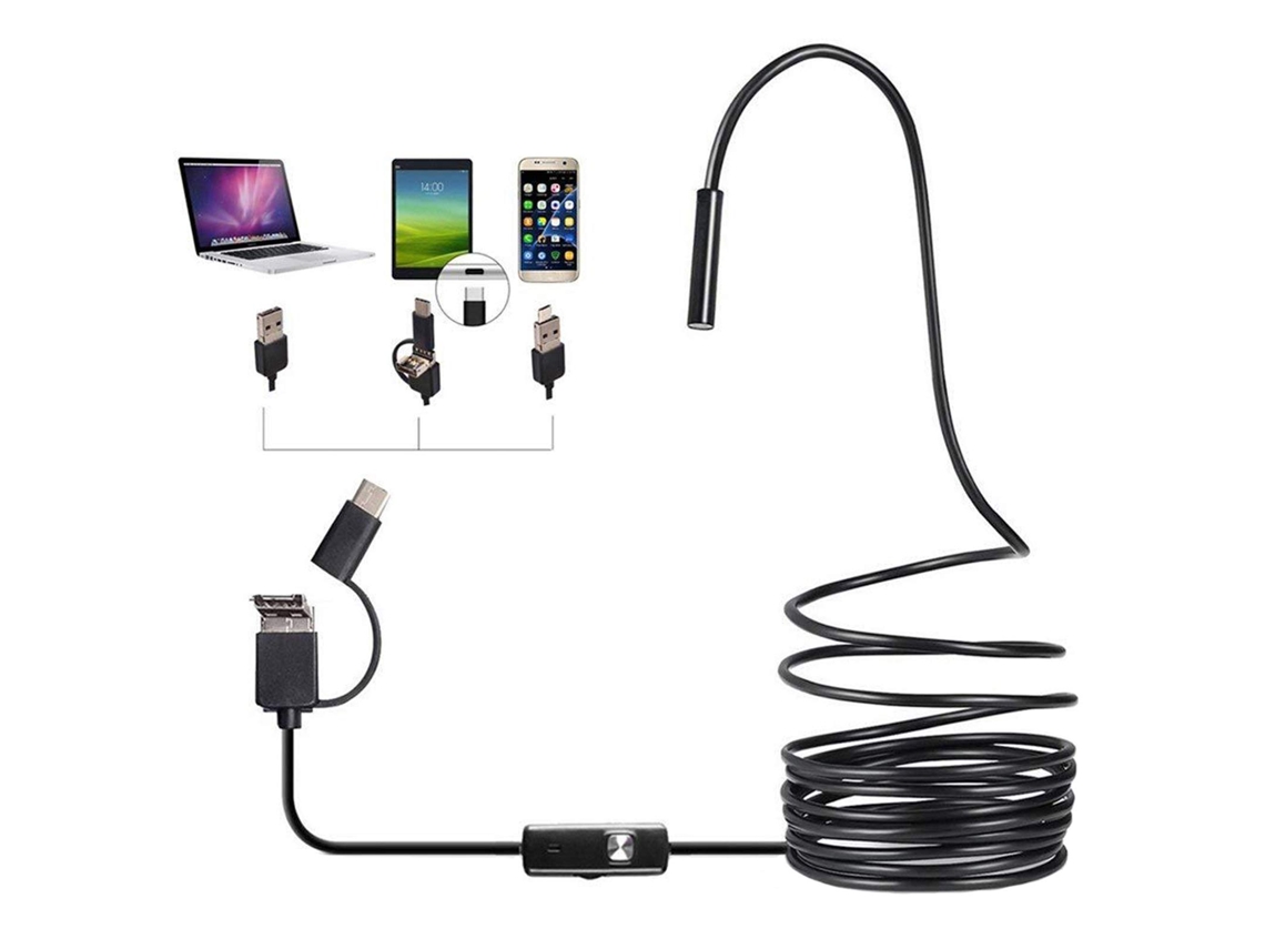 Endoscópio Industrial De Inspeção Usb Tipo C 3 Em 1 Brilvibera (tamanho 2 M)